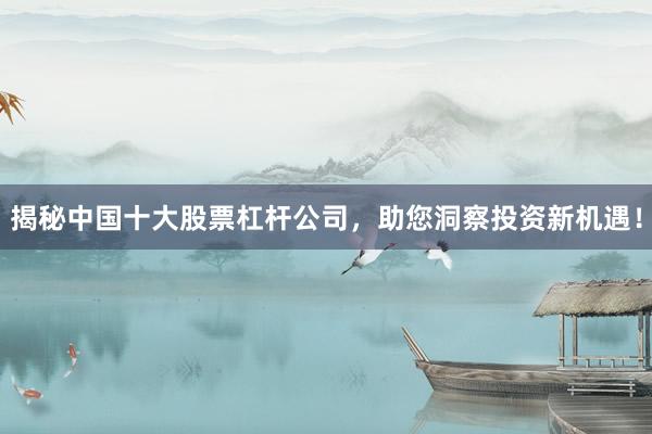 揭秘中国十大股票杠杆公司，助您洞察投资新机遇！