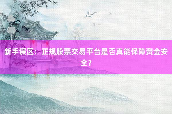 新手误区：正规股票交易平台是否真能保障资金安全？
