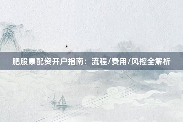 肥股票配资开户指南：流程/费用/风控全解析