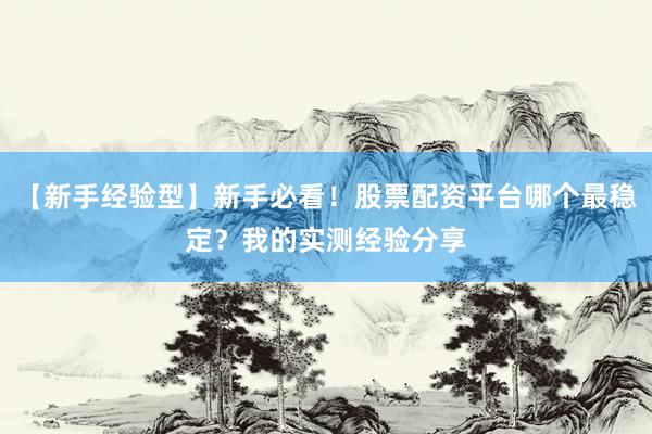 【新手经验型】新手必看！股票配资平台哪个最稳定？我的实测经验分享