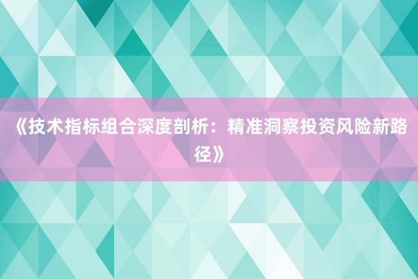 《技术指标组合深度剖析：精准洞察投资风险新路径》
